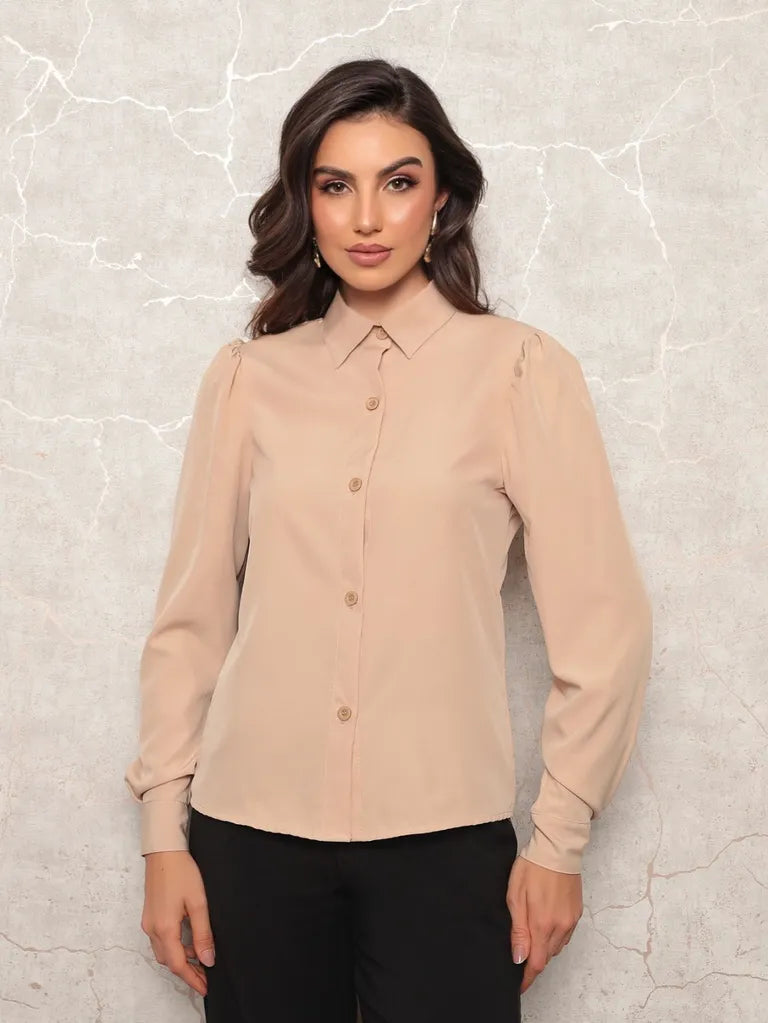 Camisa Social Feminina Manga Longa