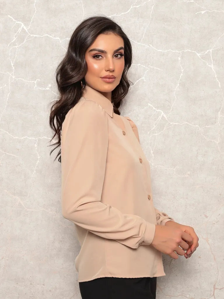 Camisa Social Feminina Manga Longa