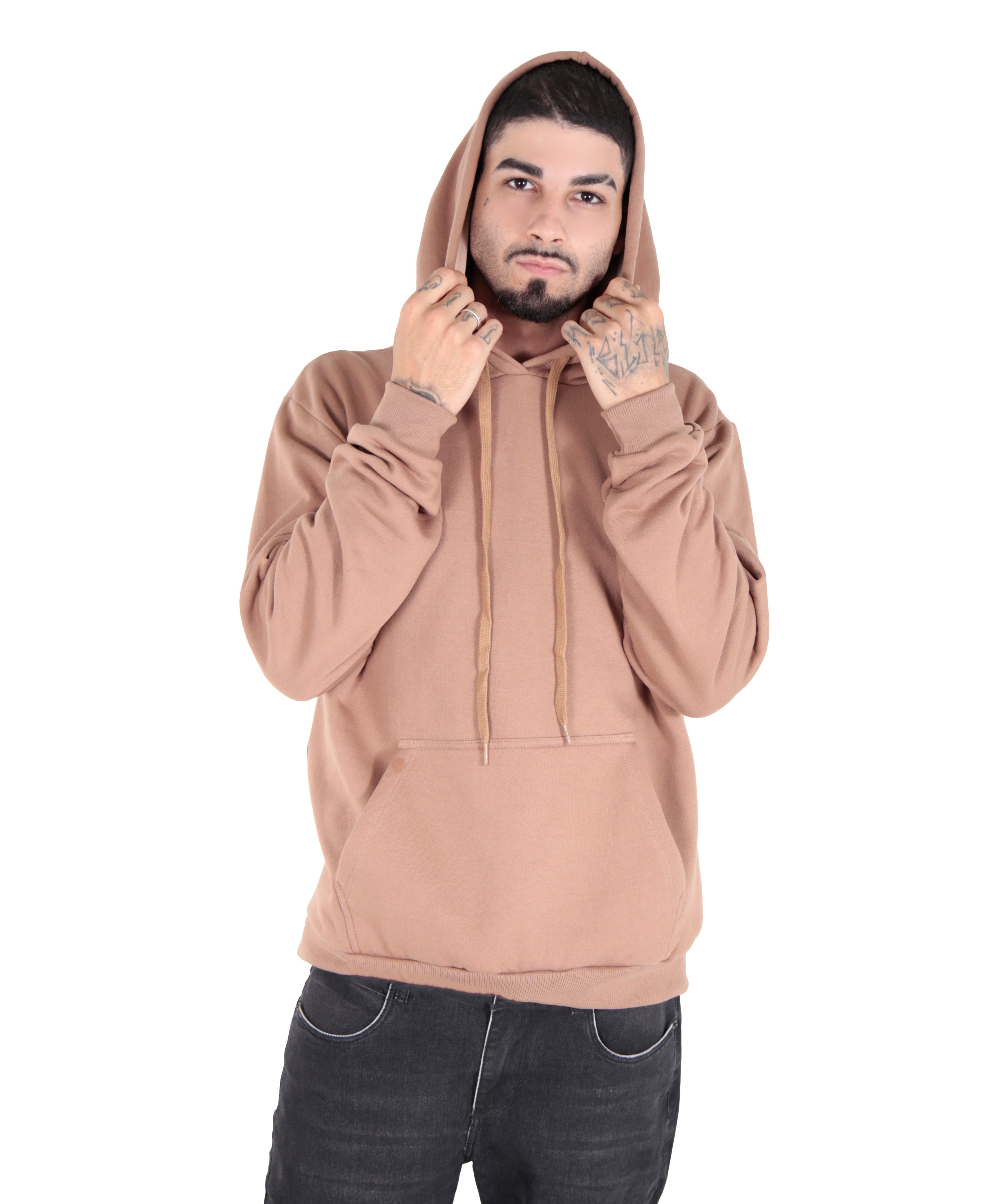 Moletom Hoddie Canguru Liso Felpado 2 Cabos