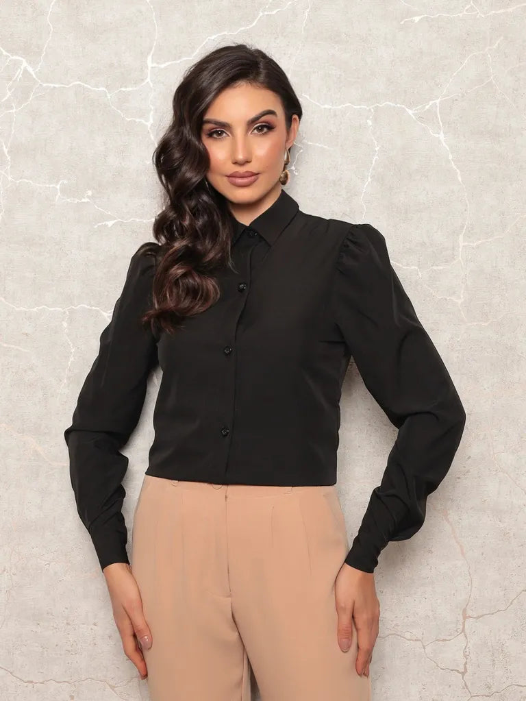 Camisa Social Feminina Manga Longa