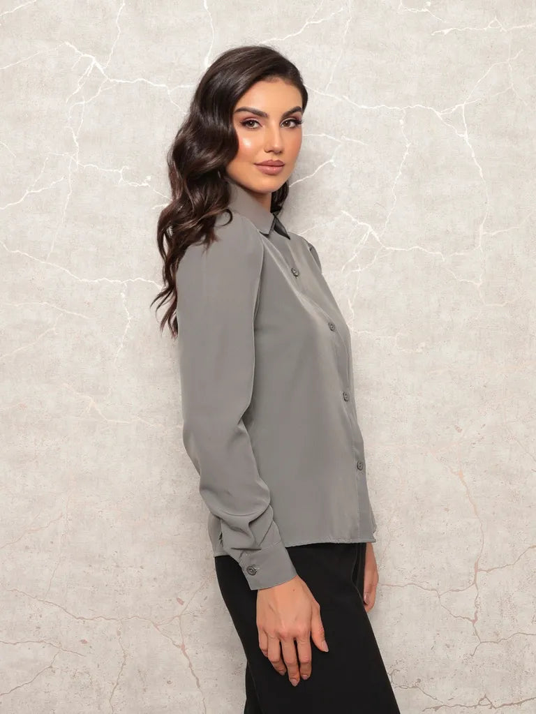 Camisa Social Feminina Manga Longa