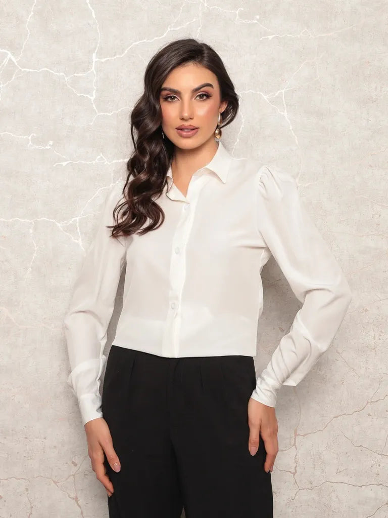 Camisa Social Feminina Manga Longa