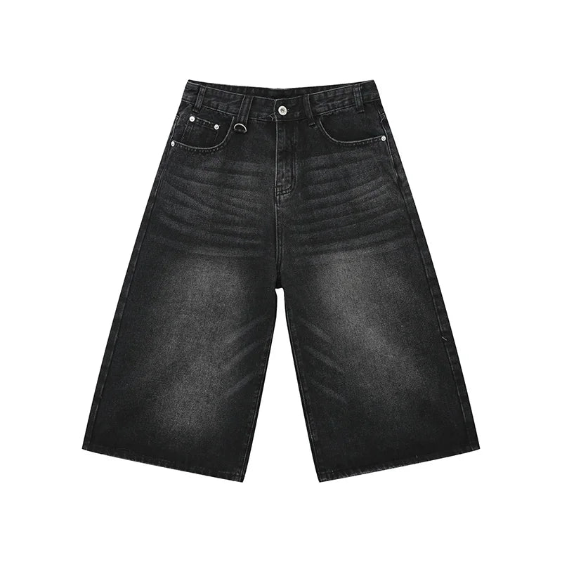 Shorts Jeans Masculino Estilo Americano Vintage