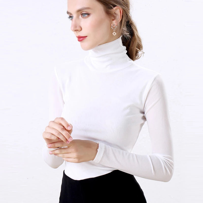 Blusa de Gola Alta Feminina Básica