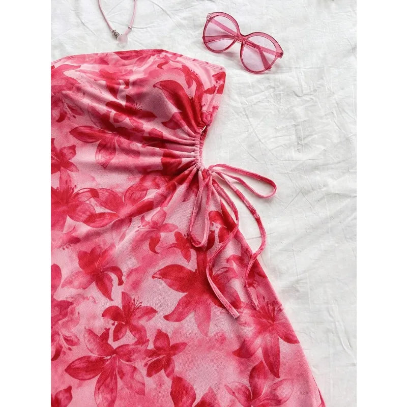 Vestido Floral Sem Alças