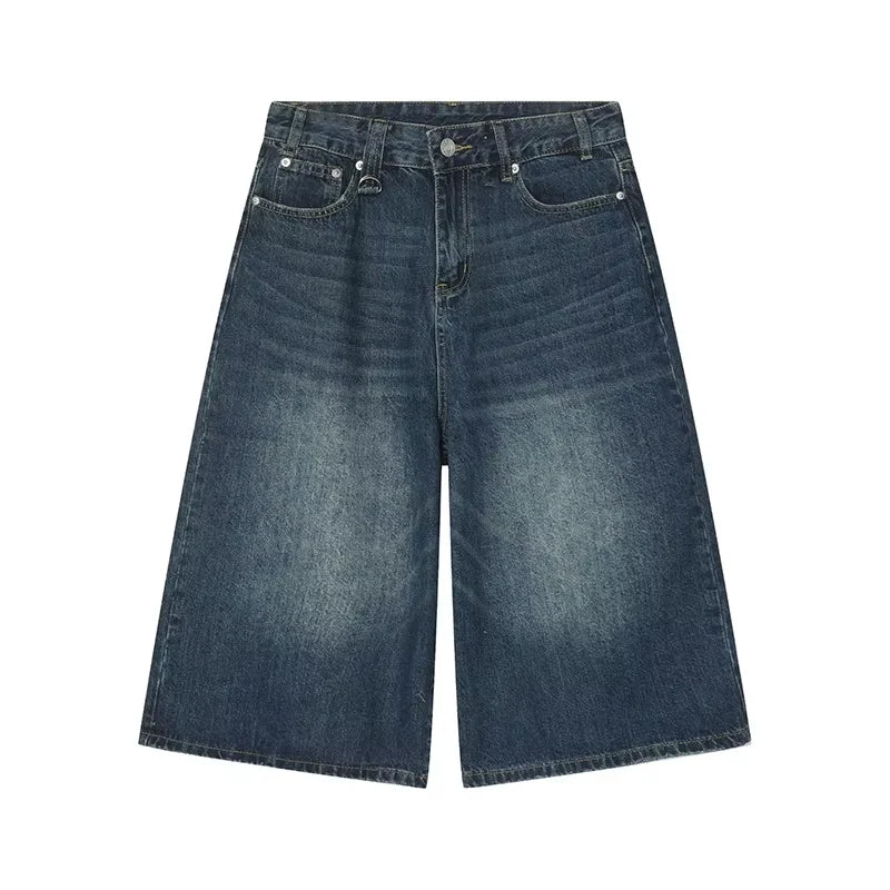 Shorts Jeans Masculino Estilo Americano Vintage