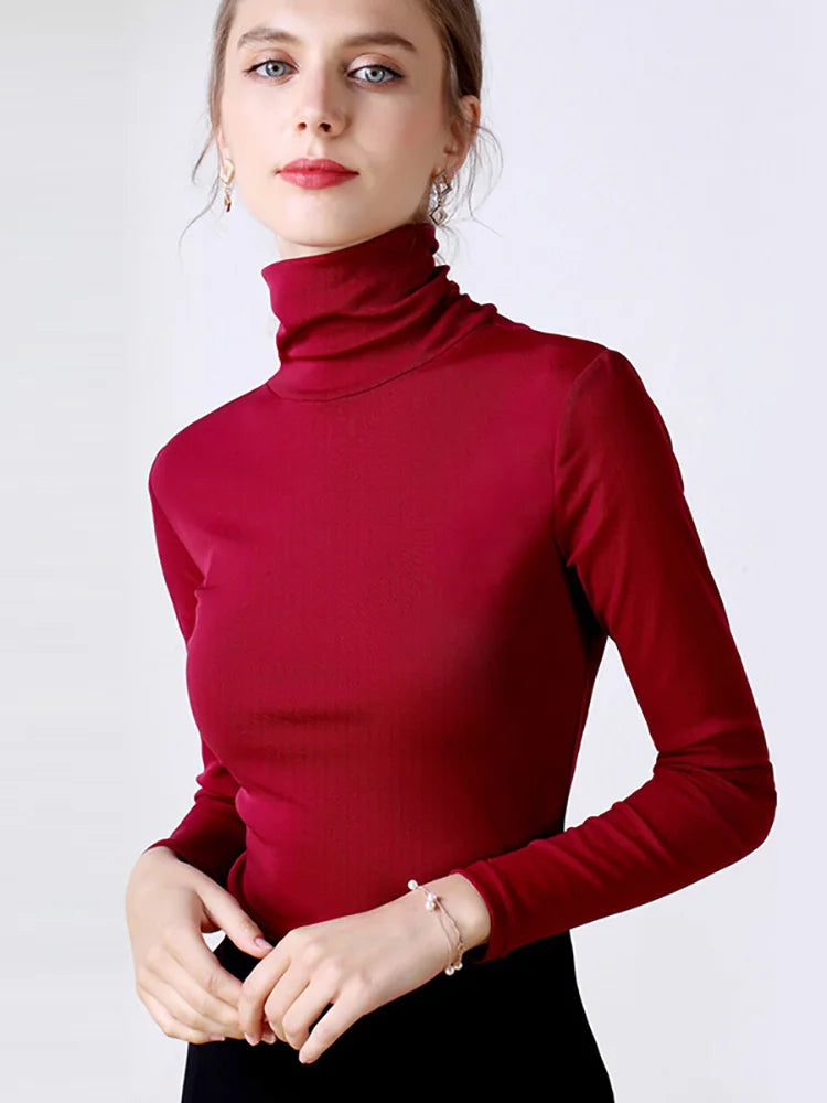 Blusa de Gola Alta Feminina Básica