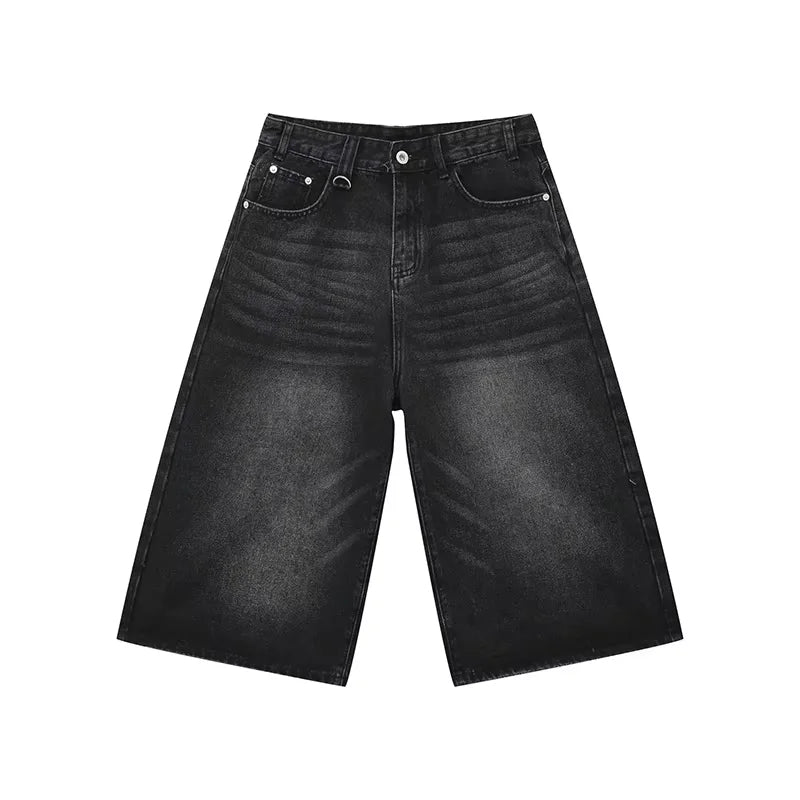Shorts Jeans Masculino Estilo Americano Vintage