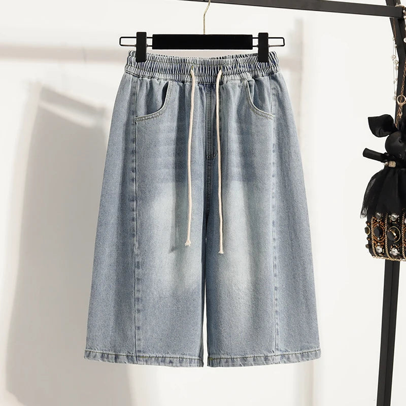 Shorts Jeans Casual Plus Size Feminino