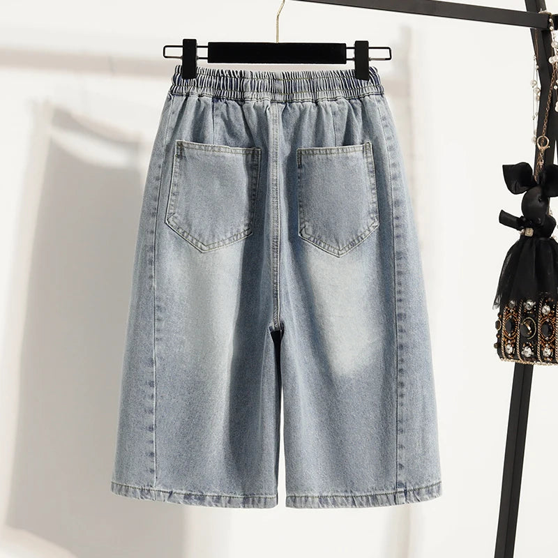 Shorts Jeans Casual Plus Size Feminino