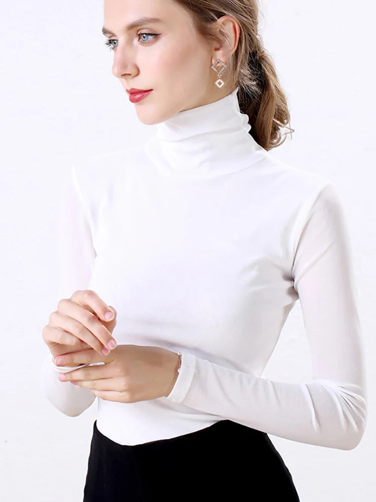 Blusa de Gola Alta Feminina Básica