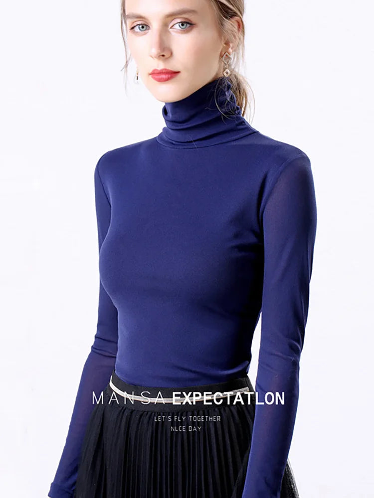 Blusa de Gola Alta Feminina Básica
