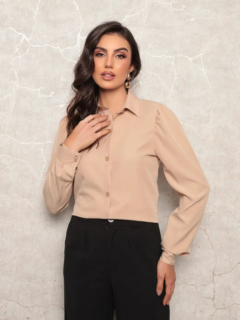 Camisa Social Feminina Manga Longa