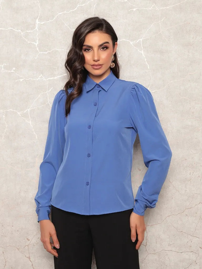 Camisa Social Feminina Manga Longa