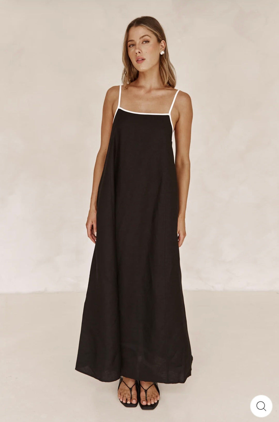 Vestido de Algodão Preto e Branco