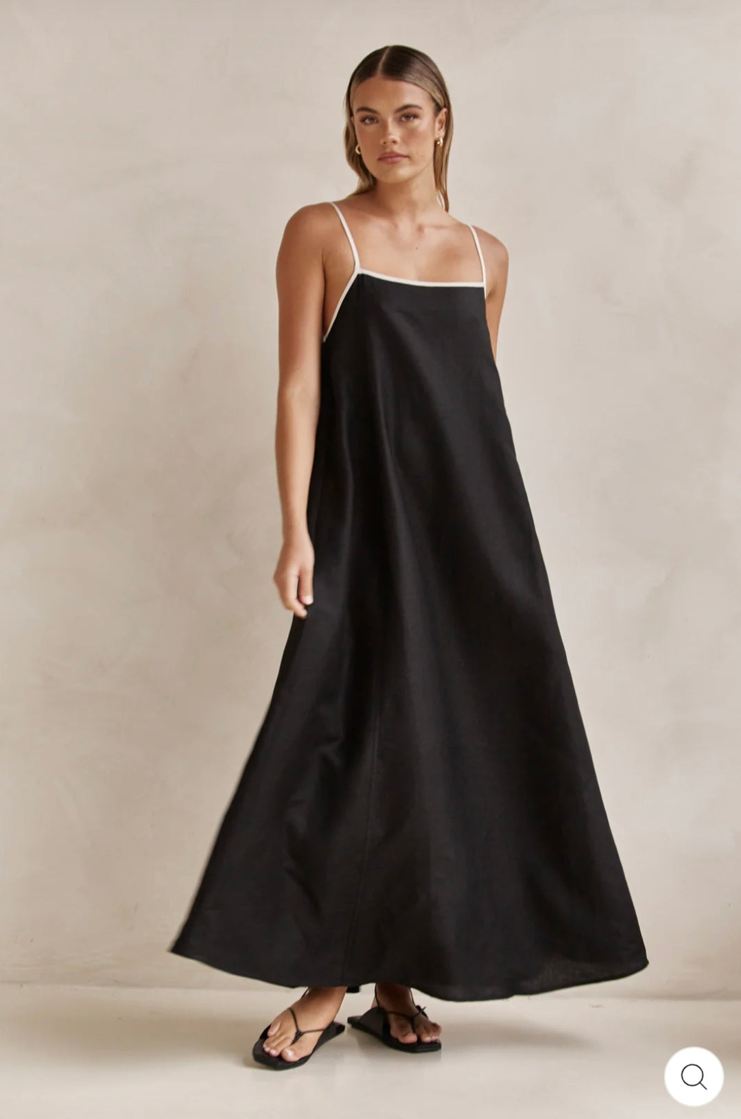 Vestido de Algodão Preto e Branco