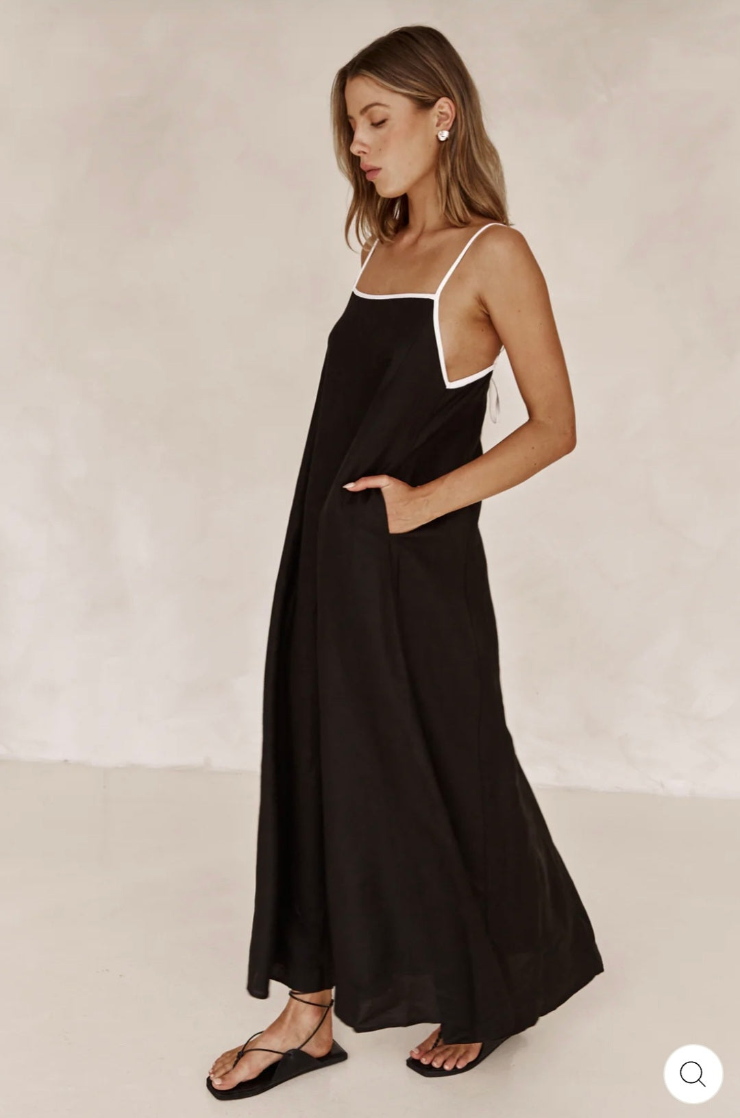 Vestido de Algodão Preto e Branco