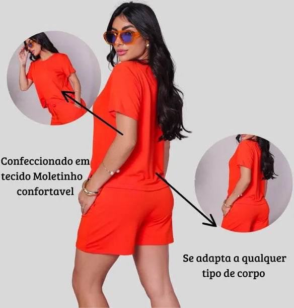 Conjunto Short e Blusa Moletinho