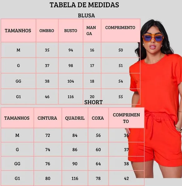 Conjunto Short e Blusa Moletinho