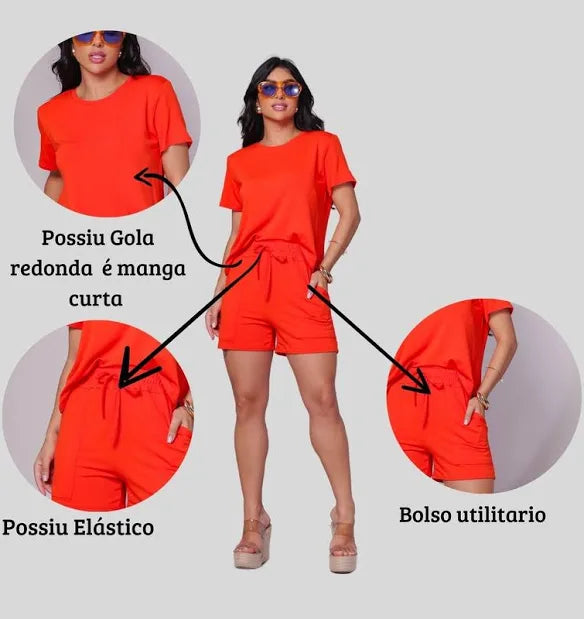Conjunto Short e Blusa Moletinho