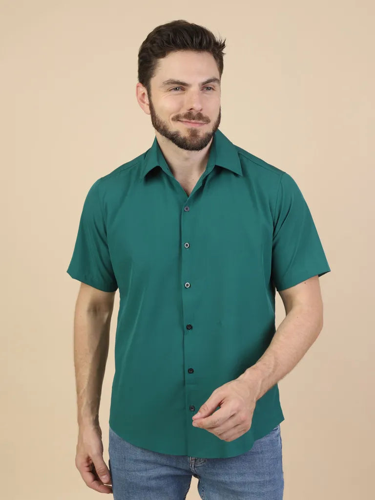 Camisa Social Masculina Manga Curta