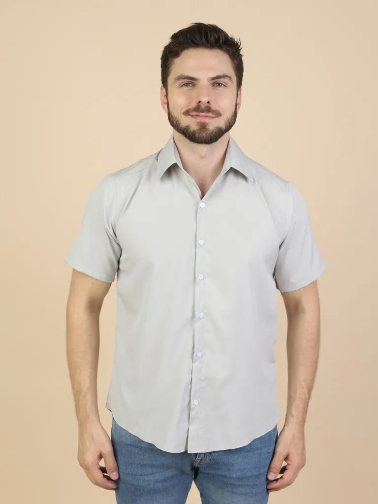 Camisa Social Masculina Manga Curta